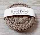 Crochet Handmade Spa Facial Scrubby Pad Reusable Rounds Brown Stone 3pc Set