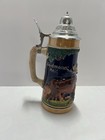 Vintage German Beer Stein Waidmannsheil Made In Germany Pewter Lid   3819