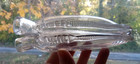 1850s Free Blown Clear Pontlied Double Gemel Flask With Applied Zipper Rigaree