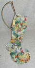 Handmade Floral Cottage Nature Birds Elf Christmas Stocking   Gift Pouch Bag Set