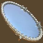 Vtg Sam Fink Cherubs Floral Oval Footed Vanity Mirrors 5 X 7  Lot Of 2 Gold Tone
