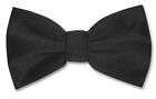 Vesuvio Napoli Bowtie Solid Black Color Mens Bow Tie For Tuxedo Or Suit