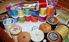 Lot Of 100 Vintage Sewing Thread Assorted Sizes Brands Some W  Wood Spools