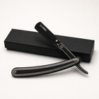 Shavette Barber Razor Cortex Black Folding Straight Razor With Storage Box