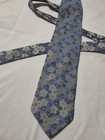 Mens Vintage Giorgio Brutini Designer Silk Dress Neck Tie Periwinkle Blue Flower