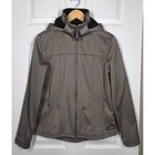 Kerrits Stretch Softshell Fleece Lined Riding Jacket Brown Hooded Equestrian M