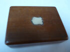 Antique  Pocket Watch Box Wood Display Push Button  Inlaid Shield
