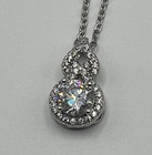 New Without Tags Cz Style Teardrop Necklace Earrings Set Silver Tone 15 