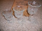 Home Interiors Stemmed 3-pc Candleholders Set Homco 1122 Original Box Tulip