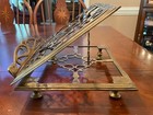 Vintage Adjustable Ornate Solid Brass Book Stand  foldable  