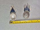 Vintage Concho Southwest Style Sterling Silver Dangle Earrings  pierced Ears  