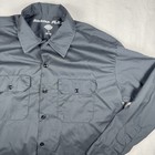 Men   s Dickies Flex Work Shirt Sz L Grey Streetwear Long Sleeve Button Down