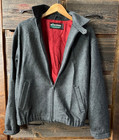 Vintage Northwoods Grey Flannel Wool Bomber Jacket Size L