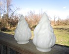 7  Antique Milk Glass Flame Torch Lamp Shade Vintage Light Globe