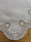 Vgt White Cotton Wedding Lace Hankie Handkerchief