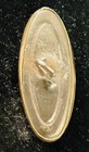 Ex Rare Antique Oval Art Nouveau Transitional Brass Button  1890s early 2900s