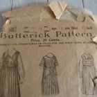 Antique Butterick Pattern   1087 Girls Age 12 Bust 29  read  Complete