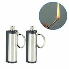 2x Outdoor Fire Starter Permanent Match Lighter Survival Tool Flint Keychain 