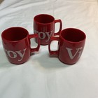 Vintage    viceroy    Red Plastic Mugs     Set Of 3   Mid-century Style   Retro Barwar