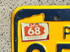 1968 1965 Pennsylvania License Plate     Original     Super Antique Vintage Car Tag