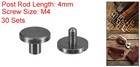 30pack Brass Chicago Screws  4x10mm Post Nail Stud Rivets For Craft Black