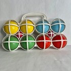 Vintage Mob Bocce Ball Set 8 Large And 2 Pallino With Carrying Case