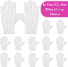 12 Pairs Xl White Cotton Gloves For Dry Hand Moisturizing Cosmetic