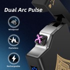 Dual Arc Electric Usb Rechargeable Plasma Windproof Flameless Lighter Black  Ace