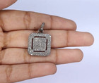 Gorgeous Victorian Pave Diamond Pendant Wedding Pendant Sterling Silver Jewelry
