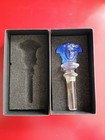 Versace By Rosenthal Frosted Medusa  Bottle Stopper- Vintage Cobalt Blue