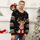 Light Up Ugly Sweater Unisex Christmas Pullover Funny Reindeer Jumper Couple