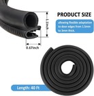 40ft U-shaped Car Door Rubber Seal Strip With Metal Clips Auto Rv Edge Guard
