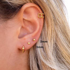 2pcs Stainless Steel Stud Earrings Round Ball Screw Back Ear Piercing Women Men