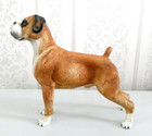 Vintage Bisque Porcelain Boxer Dog Ornament By Saxony - Perfect
