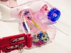 2 Pks Blue pink Dolphin Led Bubble Gun Flashing Light Up Blower 4 Refills  