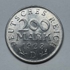 1923 Germany 200 Mark - Beautiful Coin -  b-085