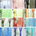 Curtains Drape Panel Sheer Scarf Valances Pure Color Tulles Door Window Curtains