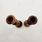 Old Wooden Candlesticks Turned Wood Cascade Swirl Pattern 6  Vintage