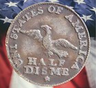 1792 Flowing Hair Half Disme Silver Plated Coin Modern Restrike Medal