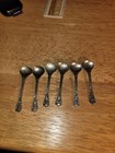 6  Antique Sterling  West Wind Or Bearded  Man salt Or Sugar Spoon Tiny Spoon   
