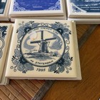 Vtg Holland America Blue   White Tile Coasters Lot Of 11 All Different