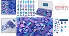 Glass Mosaic Tiles Iridescent Dark Blue 240 Pieces Mixed Shapes For Crafts