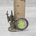 Pewter Wizard Figurine With Holographic Dragon Lens Medieval Fantasy