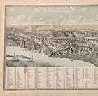 1892 Holy Land - Bird s Eye View -  Original Map Jerusalem - Mt Carmel