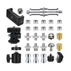 30-pack Tripod Screw Mount Kit  1 4  To 3 8  Adapter  Ball Head   Hot Shoe Clips