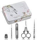  Embroidery Scissors Kit  European Antique Vintage Sewing Kit  Complete Silver
