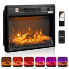 23  Electric Fireplace Insert Heater With Remote  6 Color Adjustable Flames Wifi