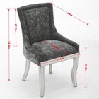 Set Of 2 Modern Chenille Upholstered Dining Chairs W curved Gold Legs rivet Trim