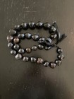 Vtg  Black Brown Kukui Nut Hawaiian Lei Polynesian Necklace Authentic 34   