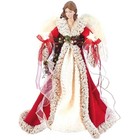 Kurt Adler Lighted Angel Christmas Tree Topper  16in  Red   Ivory